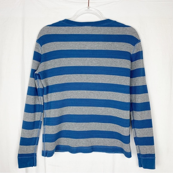 Hanna Andersson Waffle Knit Thermal Shirt Blue Gray L/S size 160 (14-16) - Picture 2 of 6